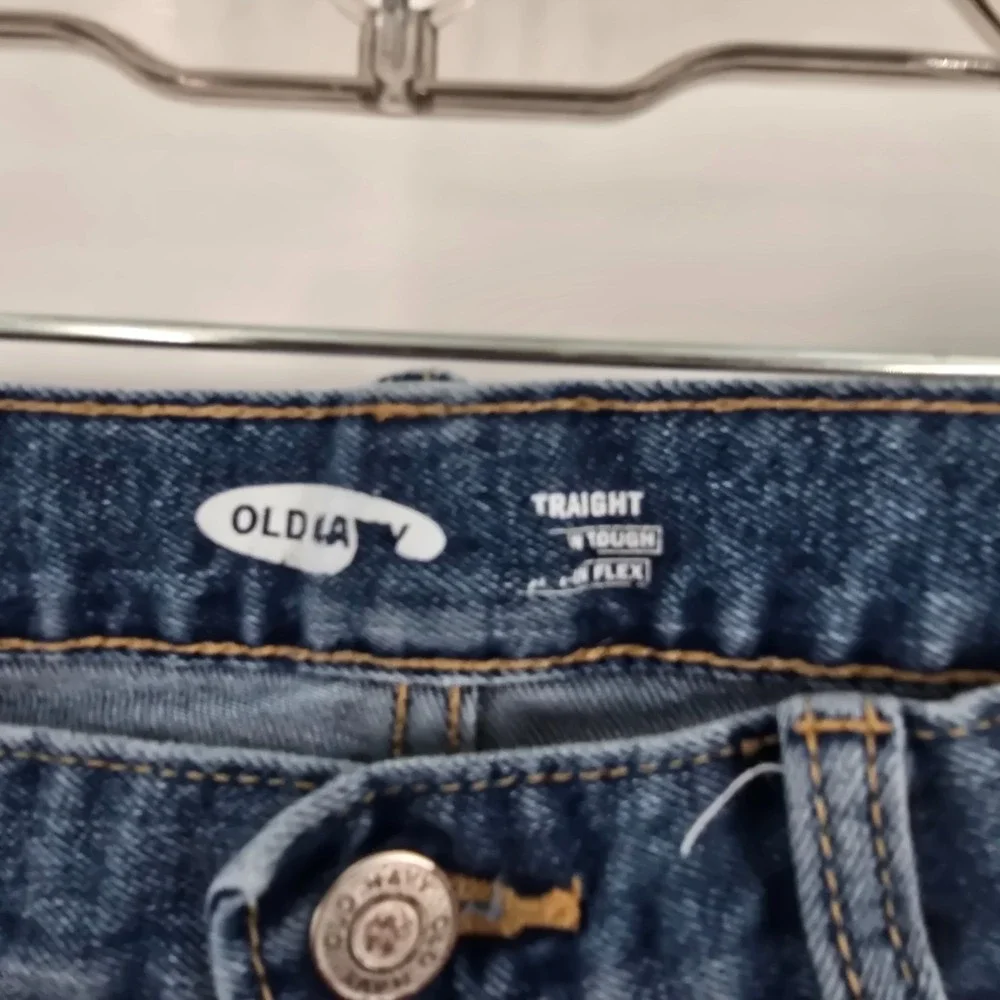 Old‎ Navy girls 14 Straight high rise adj waist denim jeans
